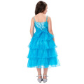 Grace Karin Spaghetti Straps Flower Girl Princess Sky blue Pageant Cake Dress CL010404-2